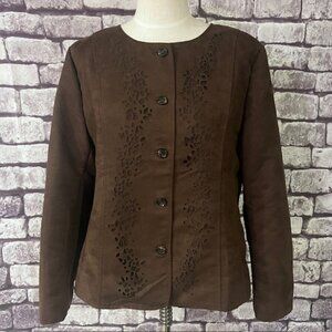 Decorated Originals Brown Laser Cut Design Jacket Size XL